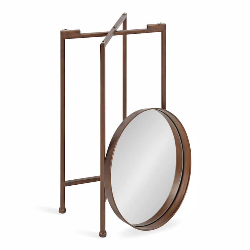 Kate and Laurel Celia Round Foldable Metal Accent Table - 14x14x26