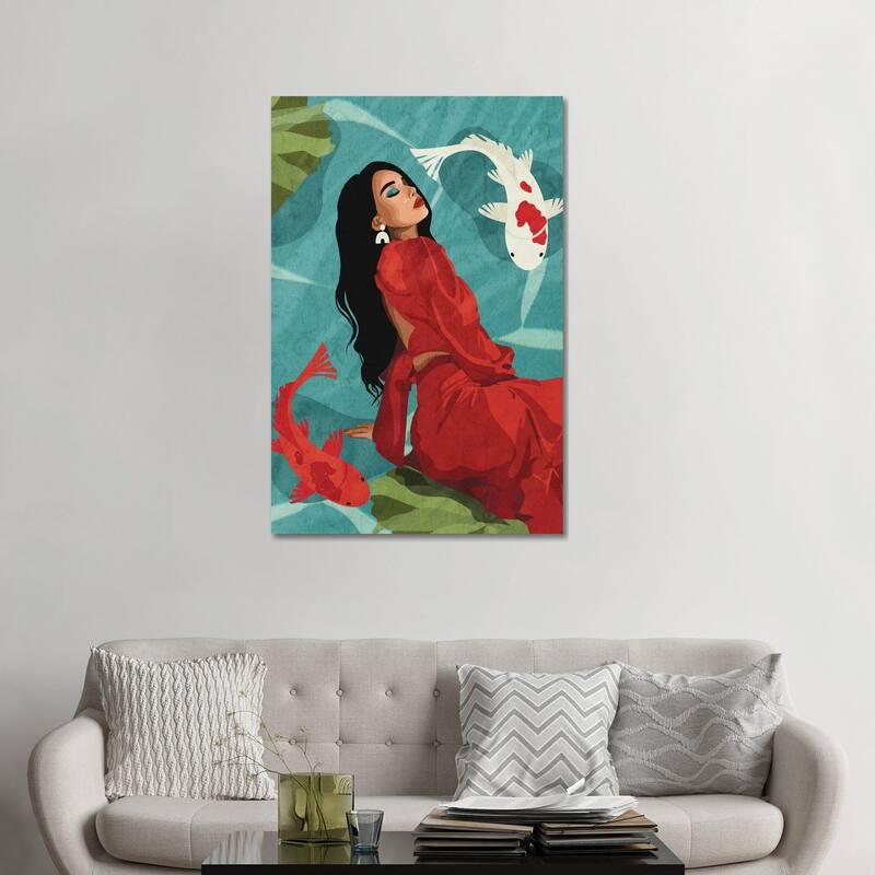 iCanvas "Connecting With Nature | Koi Fishes" by Phung Banh Canvas Print - 48x32x1.5