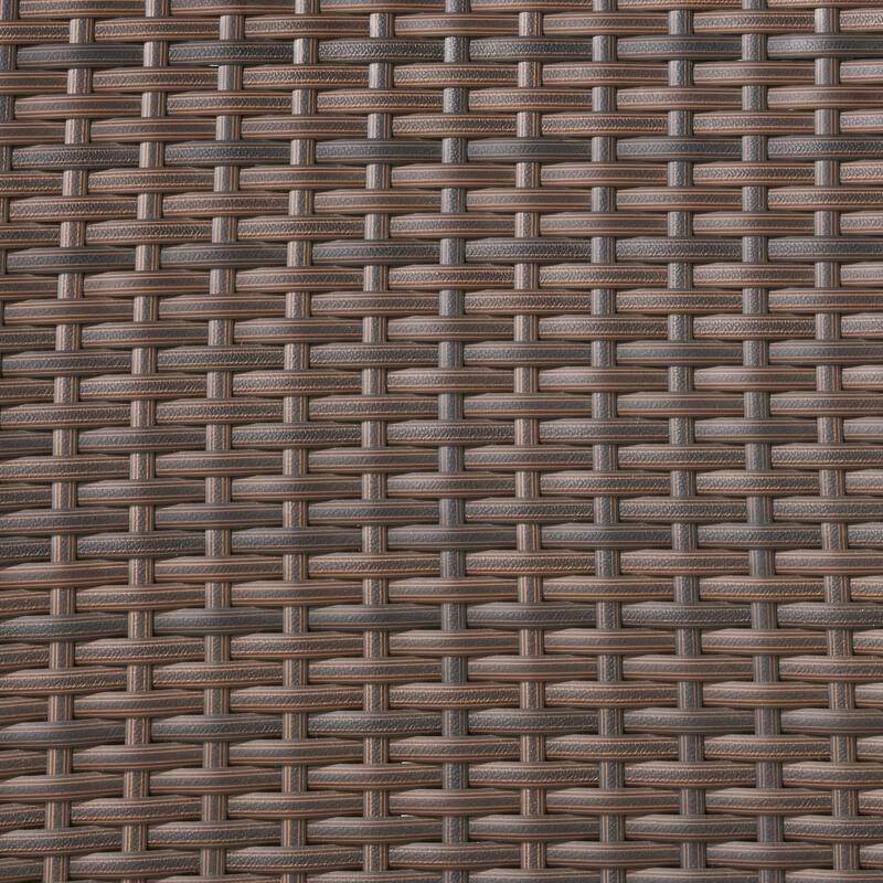 Christopher Knight Home - Lula Outdoor 5-Piece Round Foldable Wicker Dining Set with Umbrella Hole & Cushions