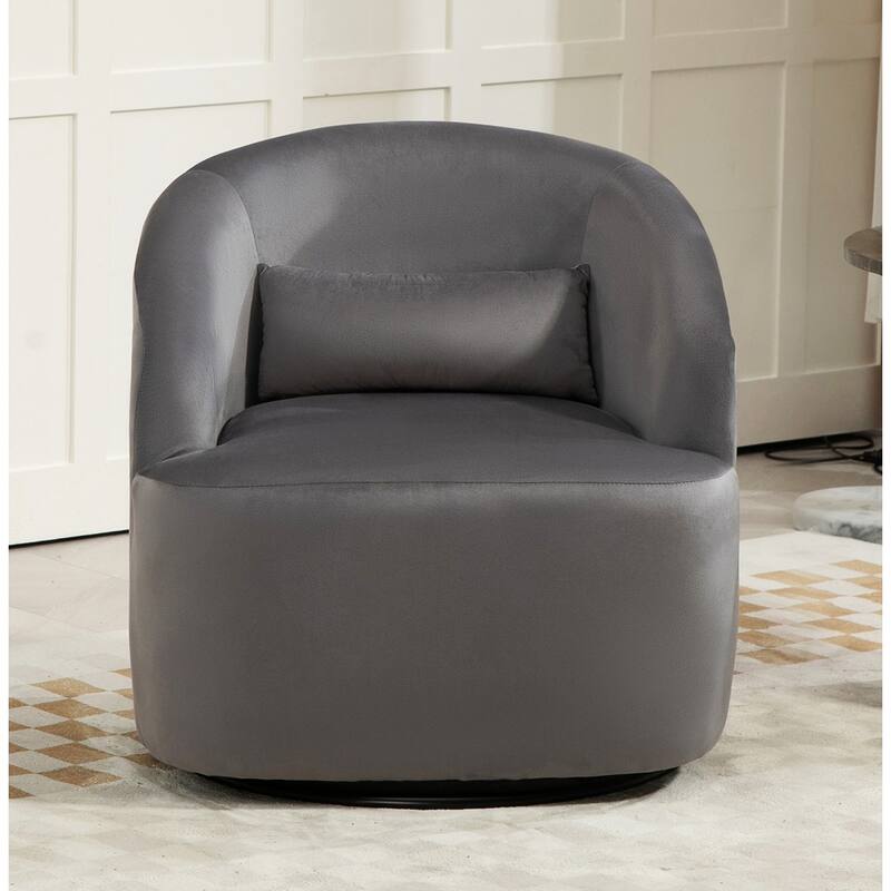 Modern Velvet Upholstered Swivel Accent Chair