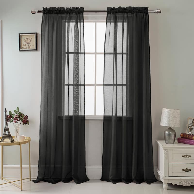 RT Designer Collection Celine Sheer 84 or 90-inch Rod Pocket Curtain Panel