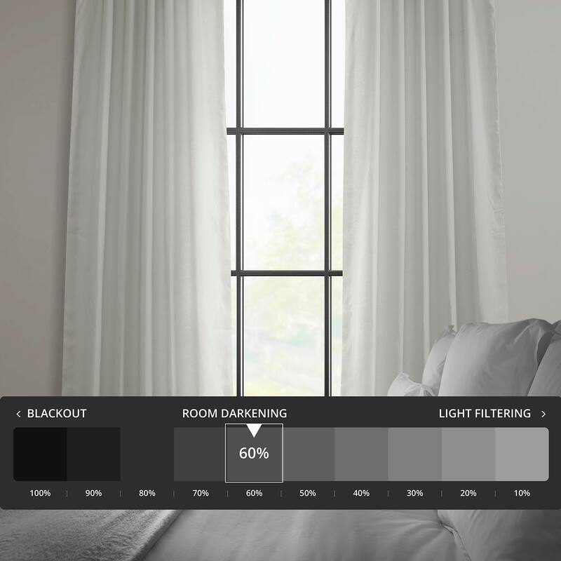 Exclusive Fabrics Room Darkening Euro Linen Curtain (1 Panel) - Window Treatment for Bedroom or Living Room