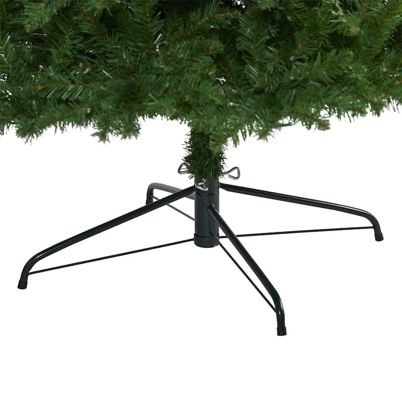 10' Pre-Lit Slim Mountain Pine Artificial Christmas Tree, Warm Clear LED Lights - over-10-feet