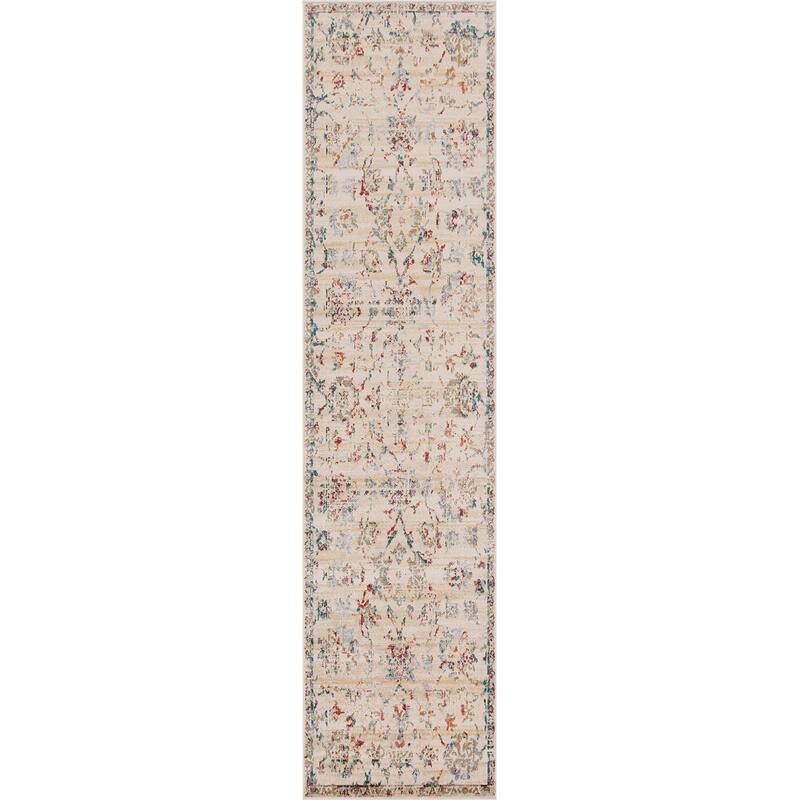 Superior Basilio Distressed Medallion Border Indoor Runner or Area Rug