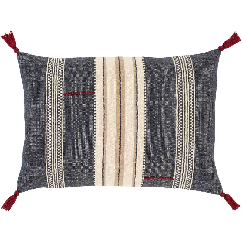 Livabliss Park Handwoven Stripe Lumbar Pillow - Polyester