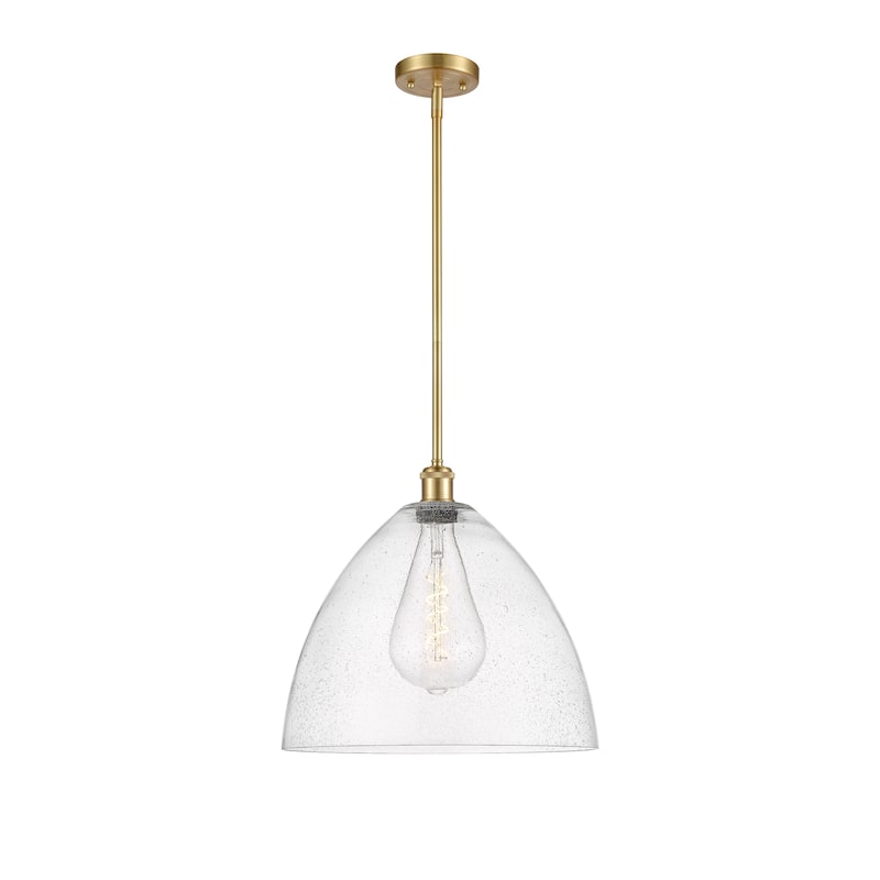 Innovations Lighting Bristol Glass 1 Light 16" Pendant - Satin Gold/Seedy