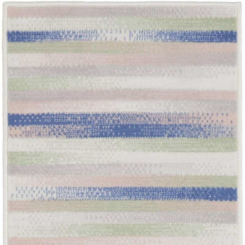 Ceceb Power Loomed Distressed Abstract Modern Non Skid Stain Resistant Area Rug By HomeRoots - 96' X '24' X '0.39