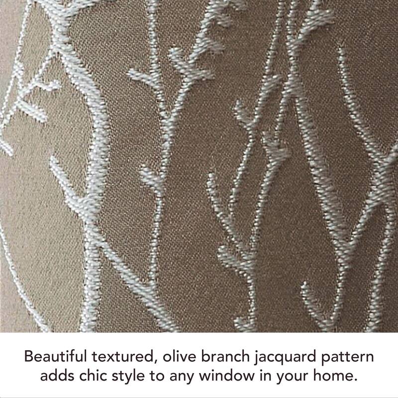 Creative Home Ideas Collins Blackout Window Curtain, Room Darkening, Thermal Insulated, Branch, Back Tab, 2 Panels, 2 Tiebacks