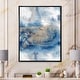 preview thumbnail 1 of 9, Designart "Abstract Classic Blue And Gold I" Modern Framed Canvas Wall Art Print 12 in. wide x 20 in. high - Black