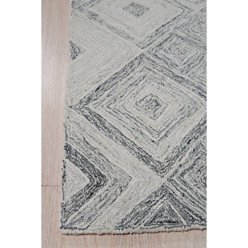 Hand-tufted Wool MULTY GREY Transitional Geometric Modern Tufted Rug - 5' x 8'