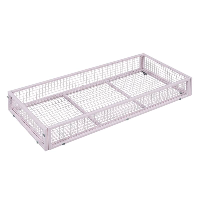 Twin Size Metal Platform Bed with two drawers, House-Shaped Headboard