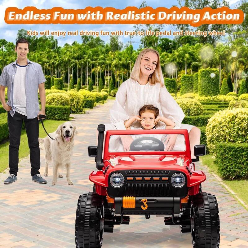 2 Seater Electric Truck, 24V Ride On Car for Kids Best Gift