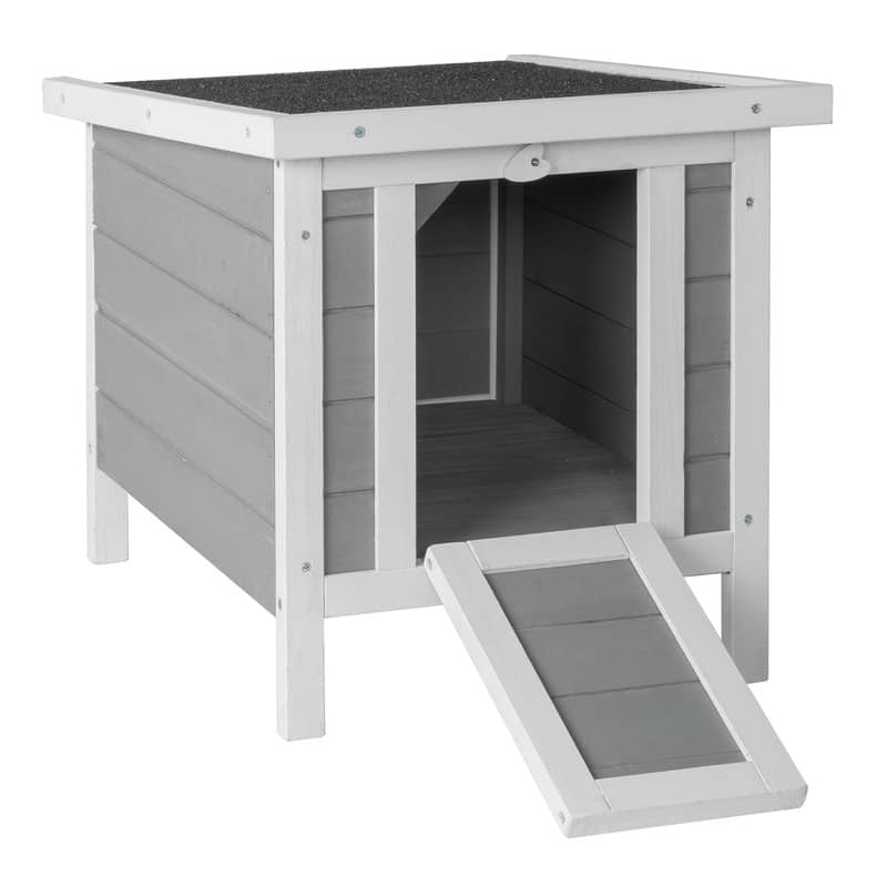 Gray Waterproof Wood Weather Resistant Animal Hutch