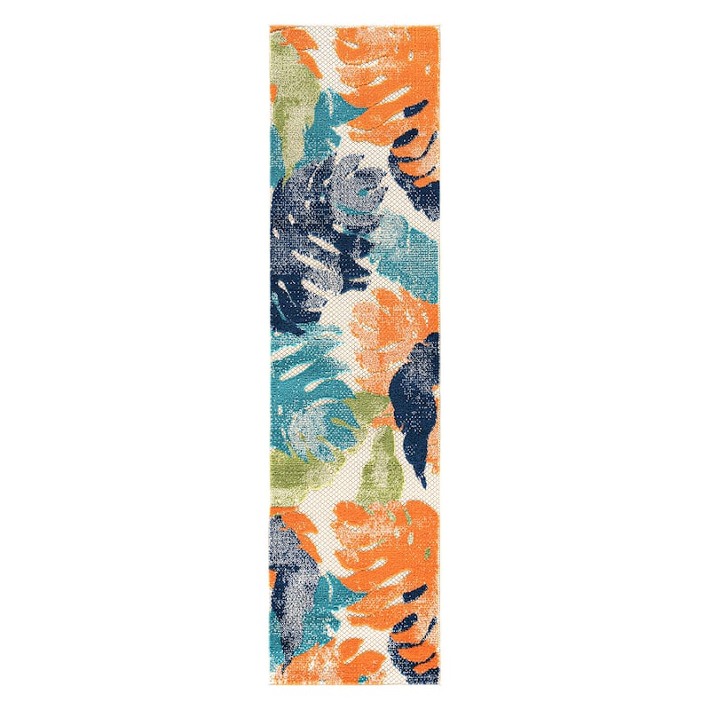 Arles Palm Floral Leaves Indoor/Outdoor Area Rug
