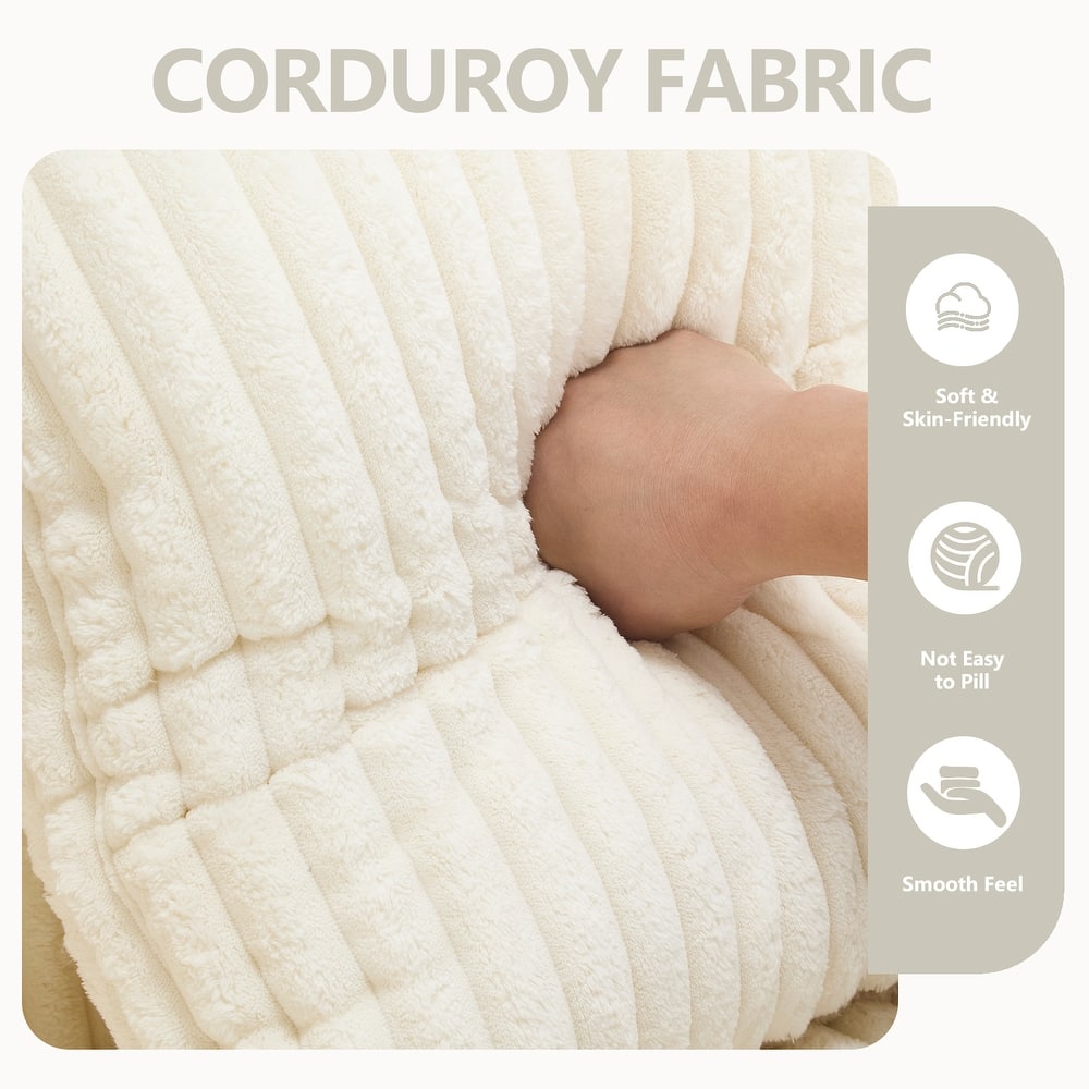 L-Shape Sectional Sofa with Ottoman, Fabric Upholstered Floor Cloud Couch, Modular Corner 3 Seat Sofa with Deep Seat