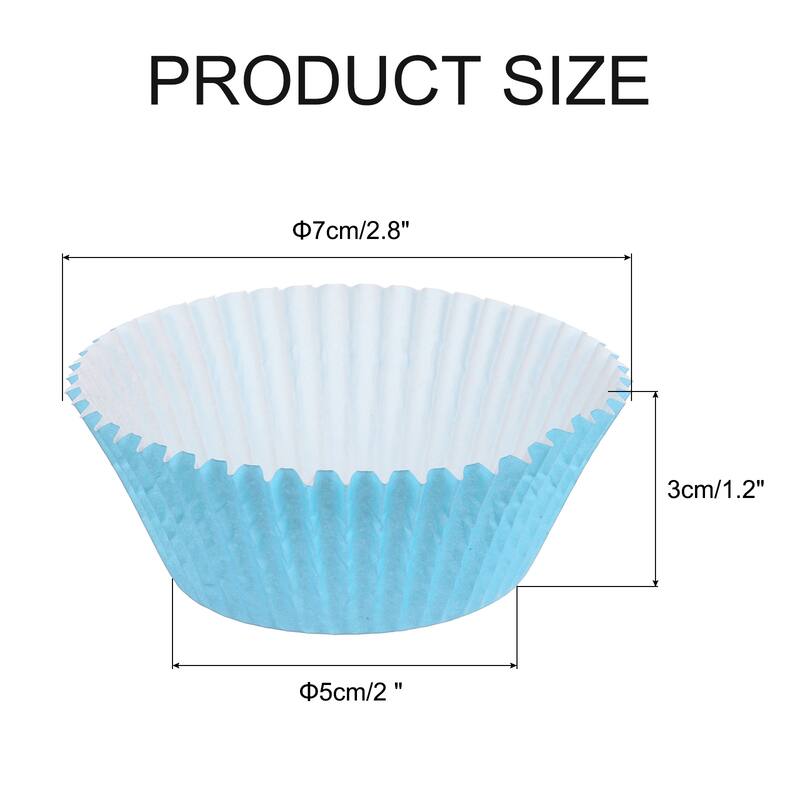 100 Pcs Cupcake Liners Paper Cup for Baking Cupcake Wrapper - Sky Blue