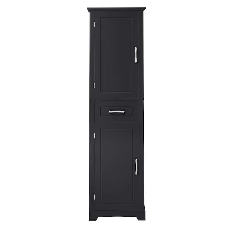 Bathroom Cabinet with Door Shelves, Bathroom Floor Storage Cabinet, Kitchen Pantry Cabinet with 2 Doors & Adjustable Shelves