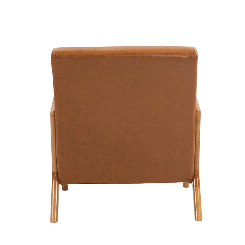 Mid Century Solid Wood Upholstered Accent Chair