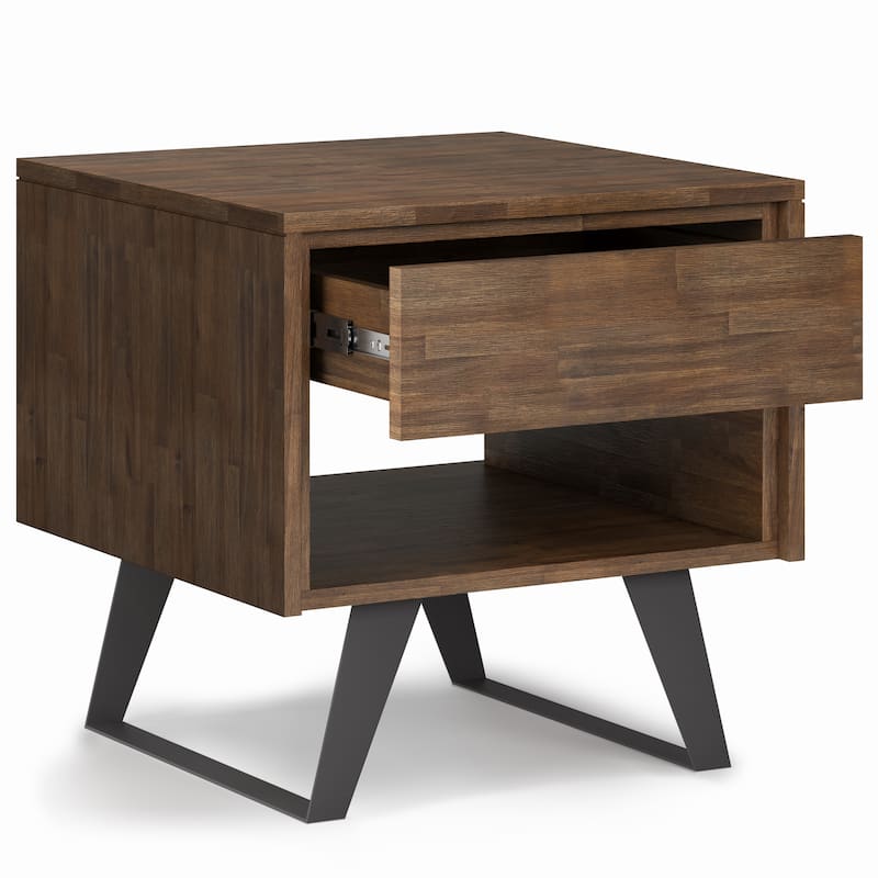 WYNDENHALL Mitchell SOLID WOOD / Metal 22 inch wide Square Modern Industrial End Table - 22 W x 22 D x 22 H