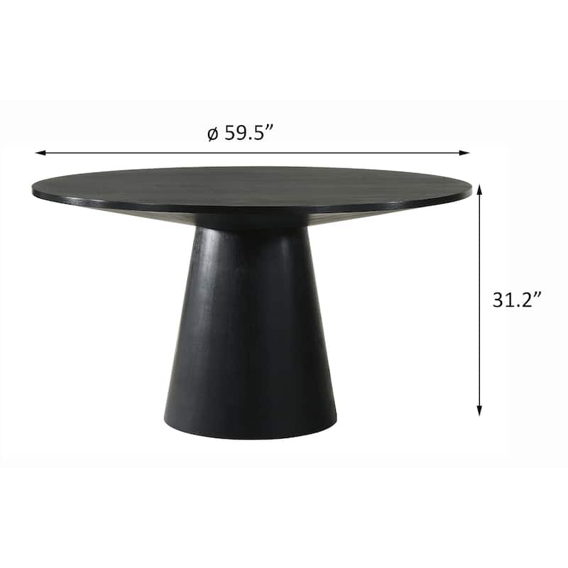 Piastro Black Dining Table with Pedestal Base