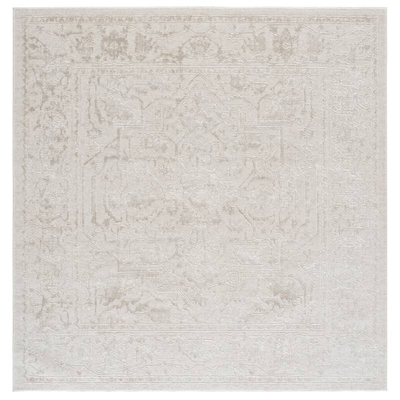 SAFAVIEH Reflection Eulalie Modern Oriental Rug - 6'7" Square - Ivory/White