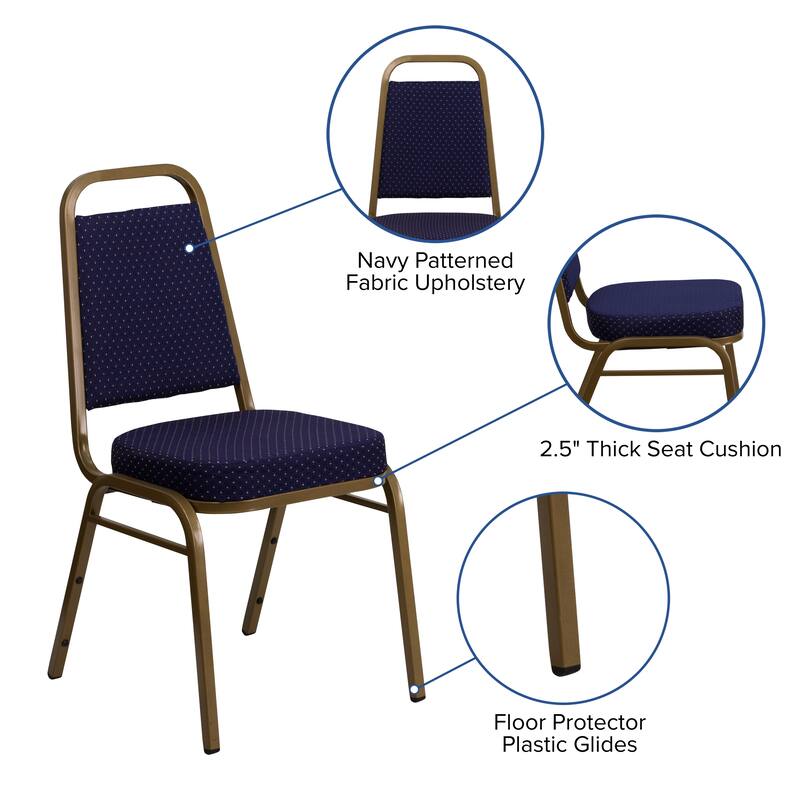 Trapezoidal Back Stacking Banquet Chair with 2.5" Thick Seat - 20.25"D x 17.5"W x 36"H