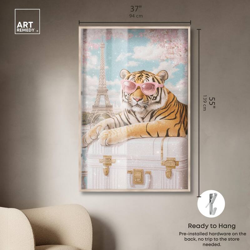 Tiger Luggage Paris Shadowbox by Art Remedy