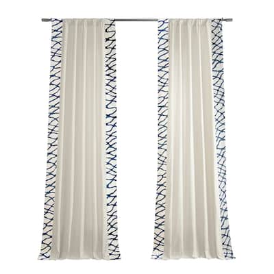 Exclusive Fabrics Ellis Solid Cotton Bordered Curtain (1 Panel)