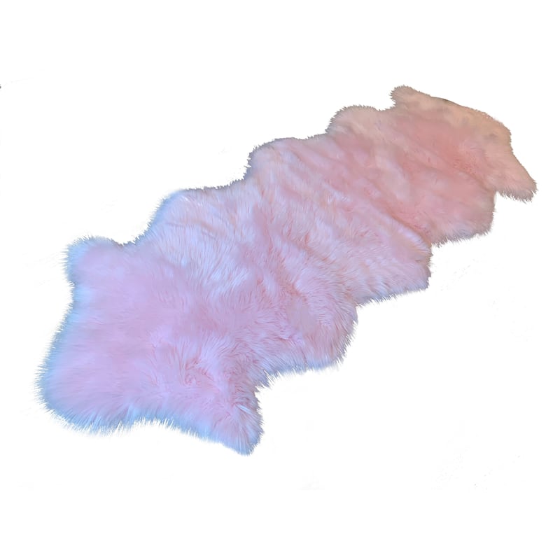 Nansen Luxurious Faux Sheepskin 2-Pelt Shag Runner Rug - 2' x 6' - 2' x 6'
