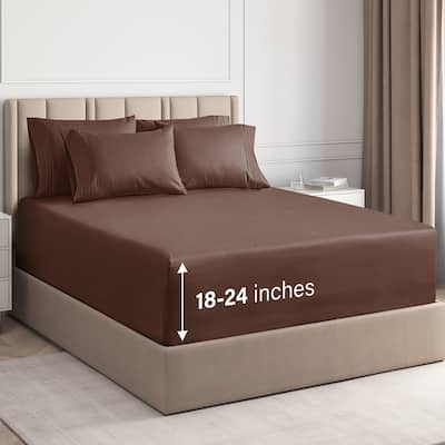 CGK Linens 6 Piece Extra Deep Pocket Microfiber Hotel Luxury Bed Sheets Set