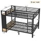 preview thumbnail 13 of 18, Storage Bunk Bed with Shelves, Wardrobe, 2 Drawers and Pegboard, Heavy Duty Metal Bunk Bed Frame, Noise Free, No Box Spring Need