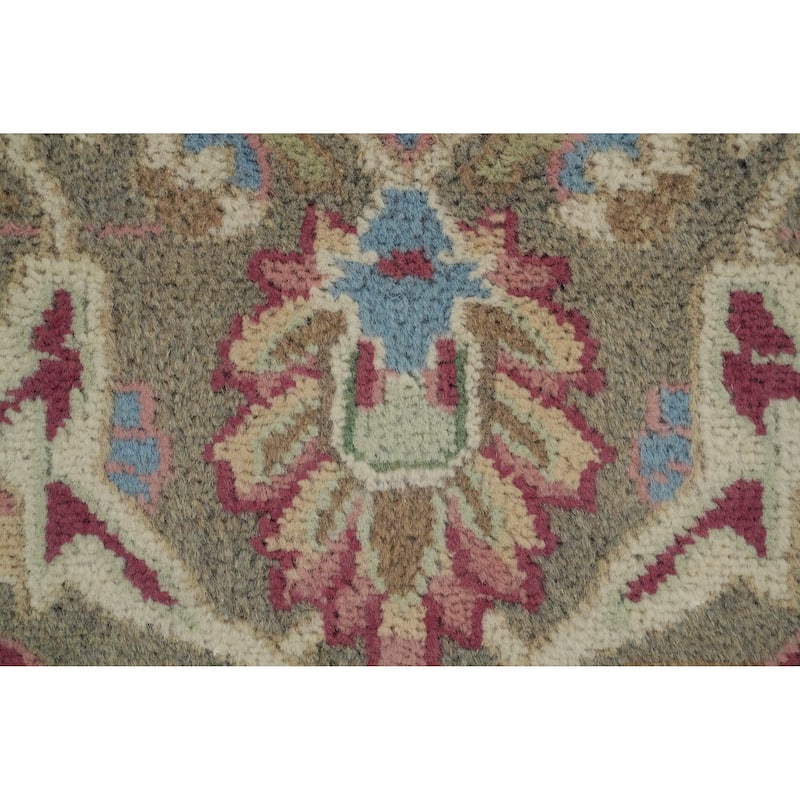 Hand Knotted Oriental 100% Wool Carpet Traditional Floral Pink Kerman Area Rug - 10' 9'' X 8' 1''
