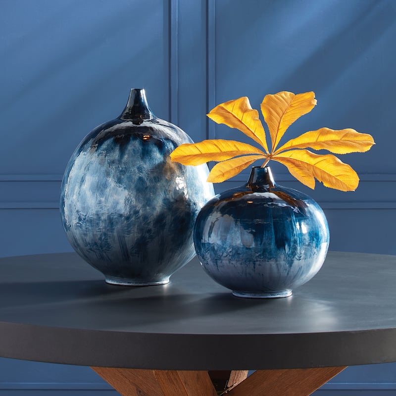 Azul Vase Short - Blue