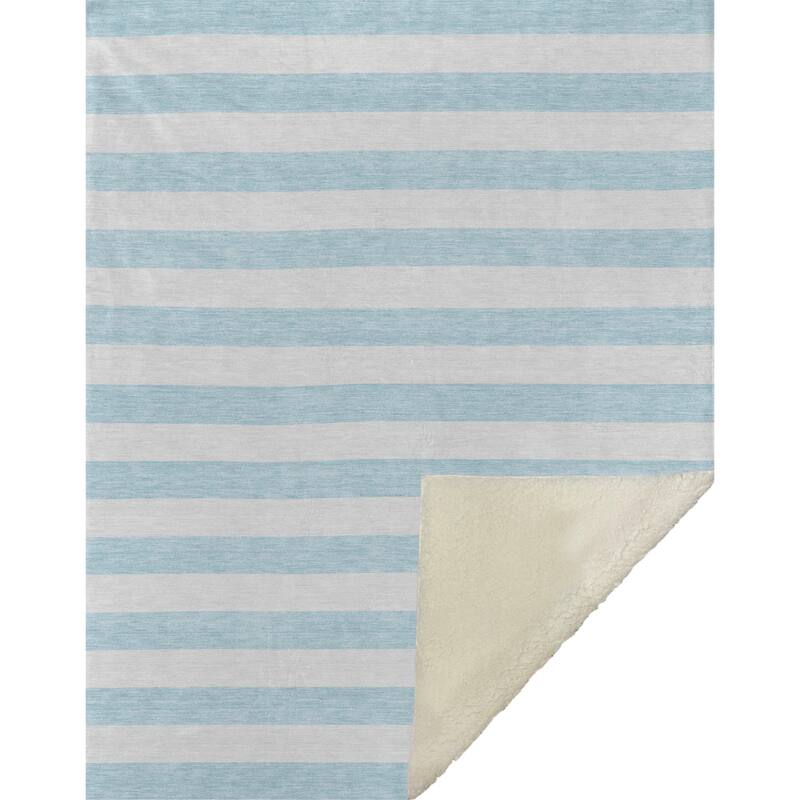 Premium Machine Washable Modern Stripes Sherpa Throw Blanket