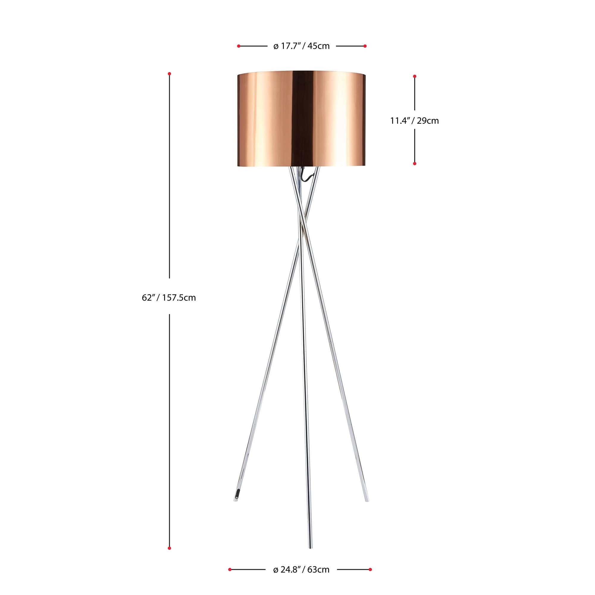 ambiore. 62 Inch Tripod Floor Lamp Copper Acrylic Film Shade Bed Bath Beyond 32398398