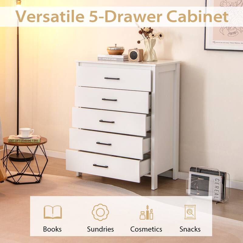 5-Drawer Dresser Multipurpose Clothes Organizer Chest of Drawers