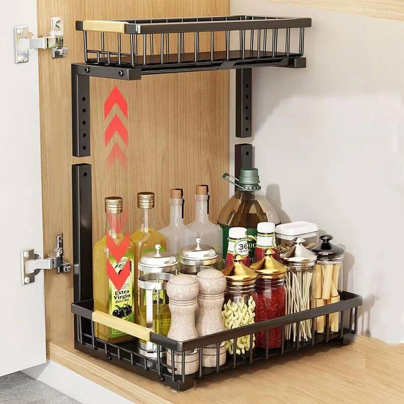 2-Piece Dish Drying & Sink Organizer Set, Drainboard, Pull-Out Shelf