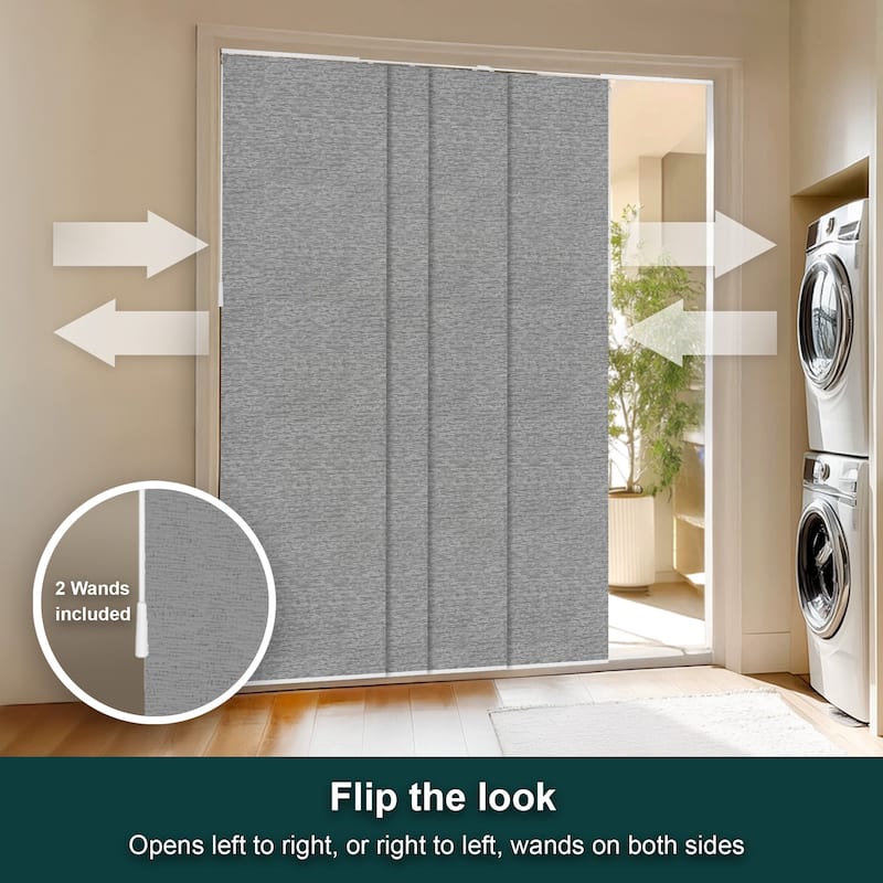 Chicology Calactta Grey Adjustable Cut-to-length Light Filtering Privacy Sliding Panels - Up to 80"W x 96"H