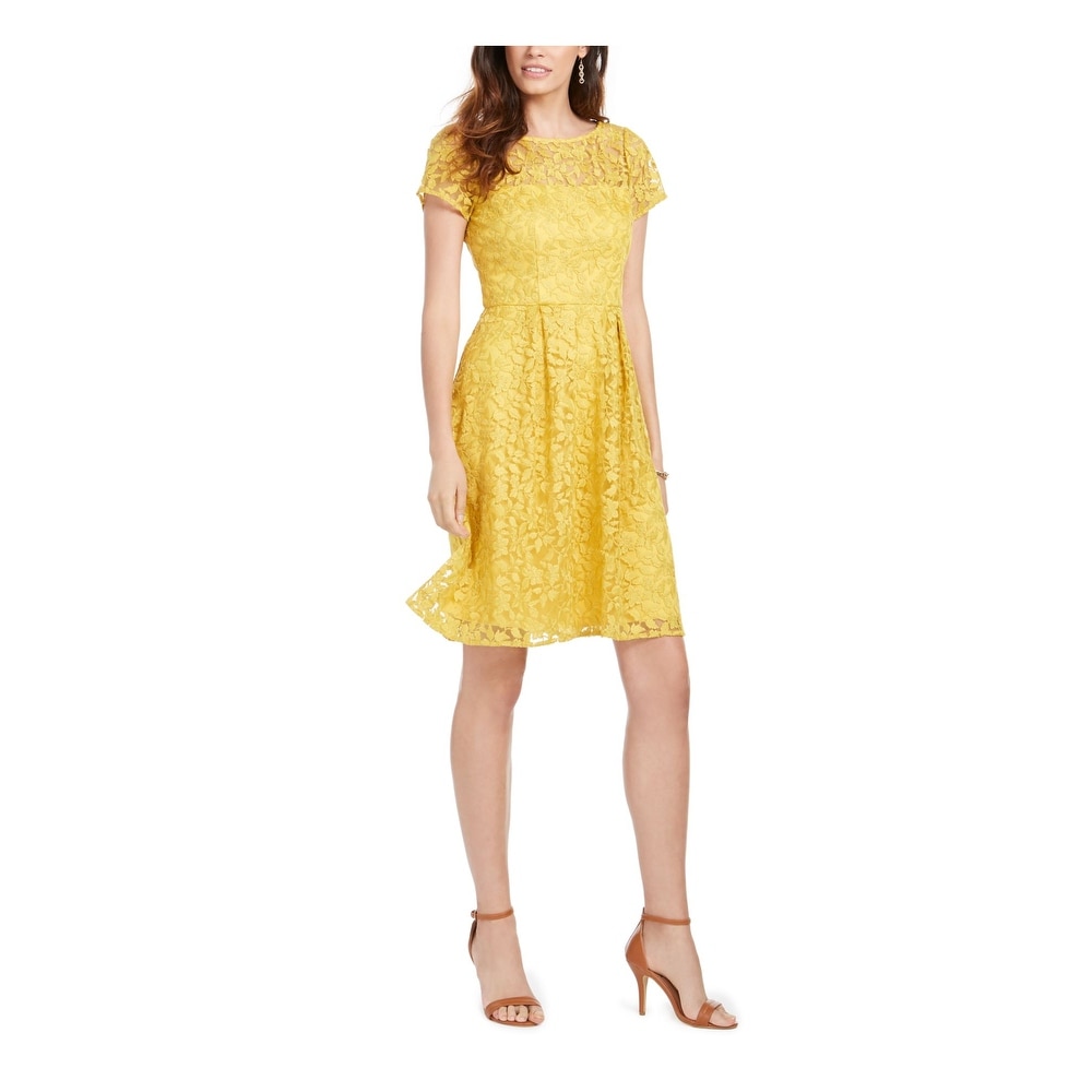 adrianna papell lemon dress