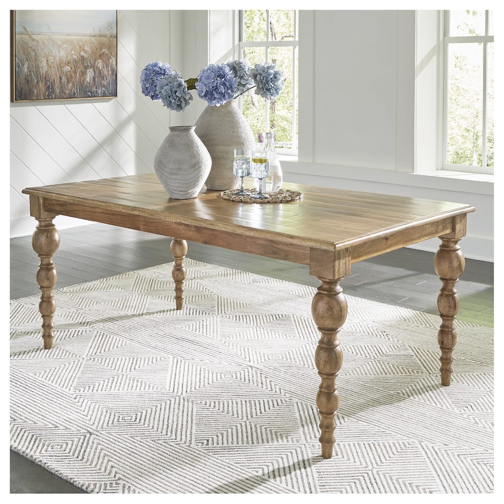 Signature Design by Ashley Rybergston Light Brown Dining Table - 72" W x 41" D x 30.25" H