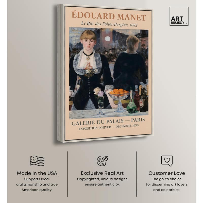 Manet's Famous Bar Canvas by Art Remedy