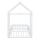 preview thumbnail 70 of 102, White Full Size Floor Bed Montessori Floor Bed wHouse-Shaped Headboard