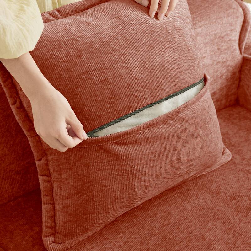 GDFStudio - Modular 4-Seater 138.58" Boneless Velvet Sofa