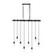 preview thumbnail 8 of 9, Zoey 40" 8-Light Vintage Driftwood Iron LED Linear Chandelier with Height Adjustable Bulbs, Brown Wood/Black , by JONATHAN Y