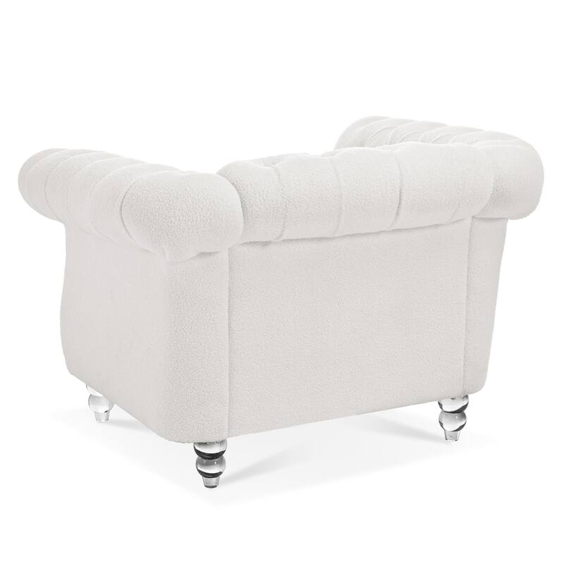 Chesterfield 1-Seater Sofa with Birch Legs for Cozy Living Room Comfort