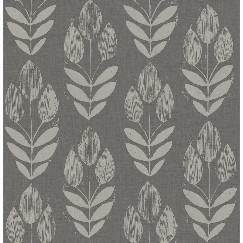 Chesapeake Garland Charcoal Block Tulip Wallpaper