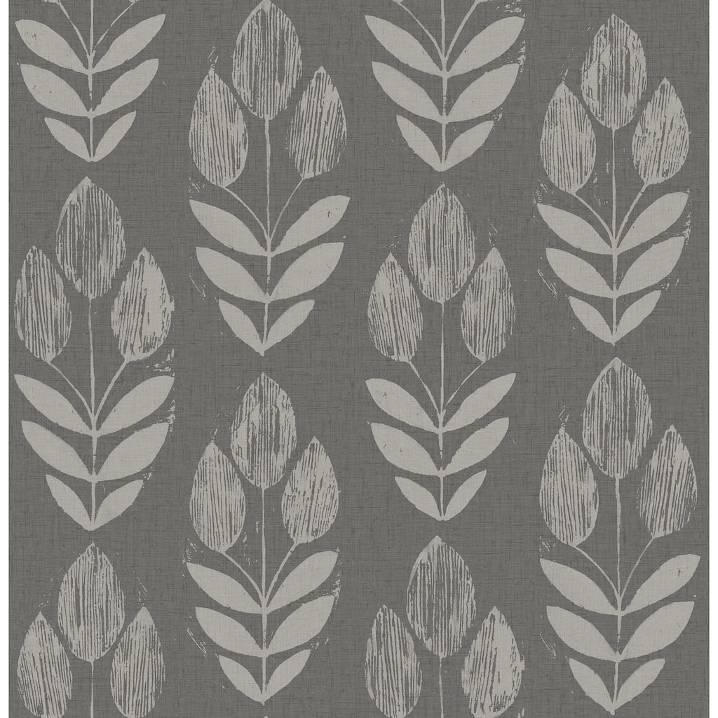 Chesapeake Garland Charcoal Block Tulip Wallpaper
