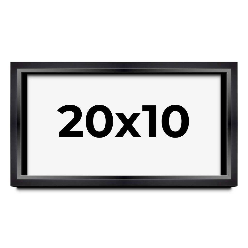 20x10 Shadow Box Frame Black Real Wood Contemporary Display Frame