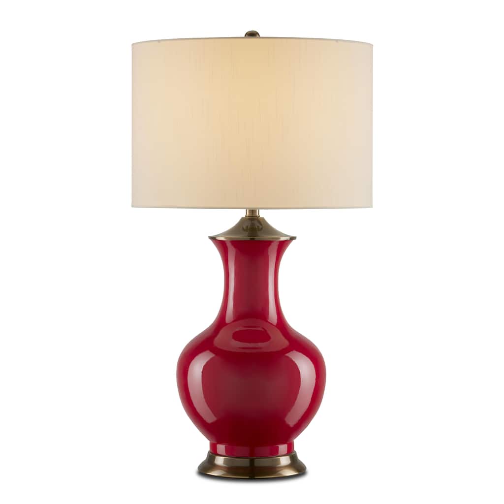 Currey & Company Lilou Red Table Lamp - 31"h x 17"dia