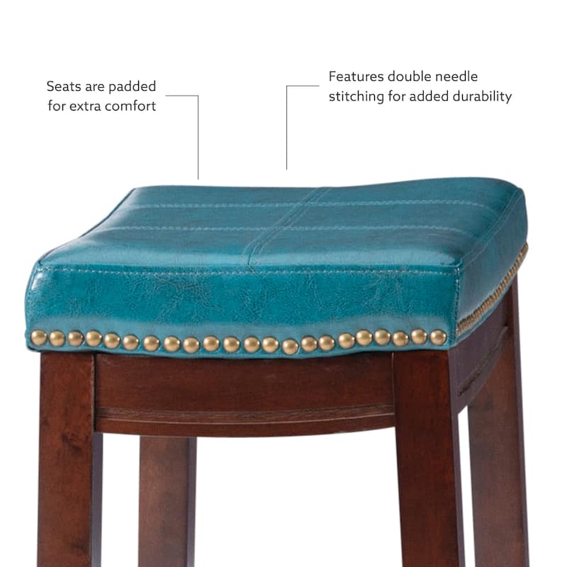 3-Piece Counter Table and Stools - 47.25" - Brown and Blue